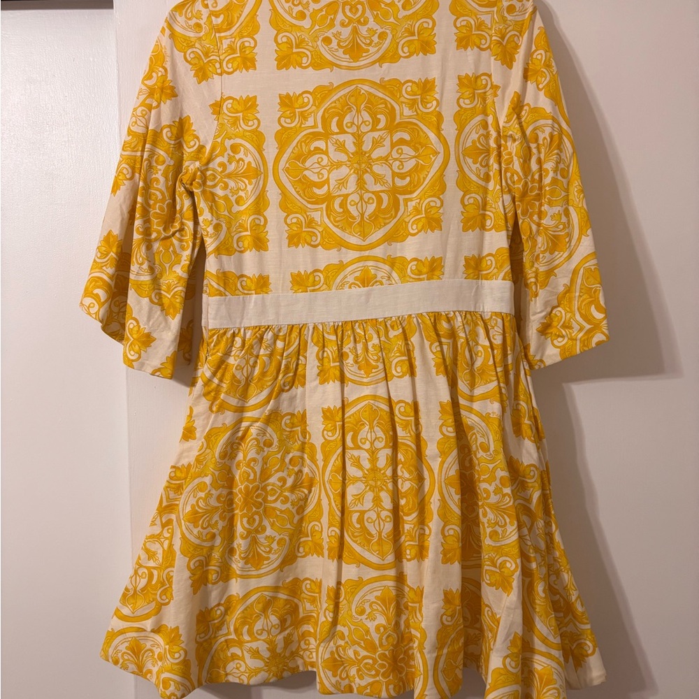 Yellow Patterned Mini Dress - Picture 4 of 4